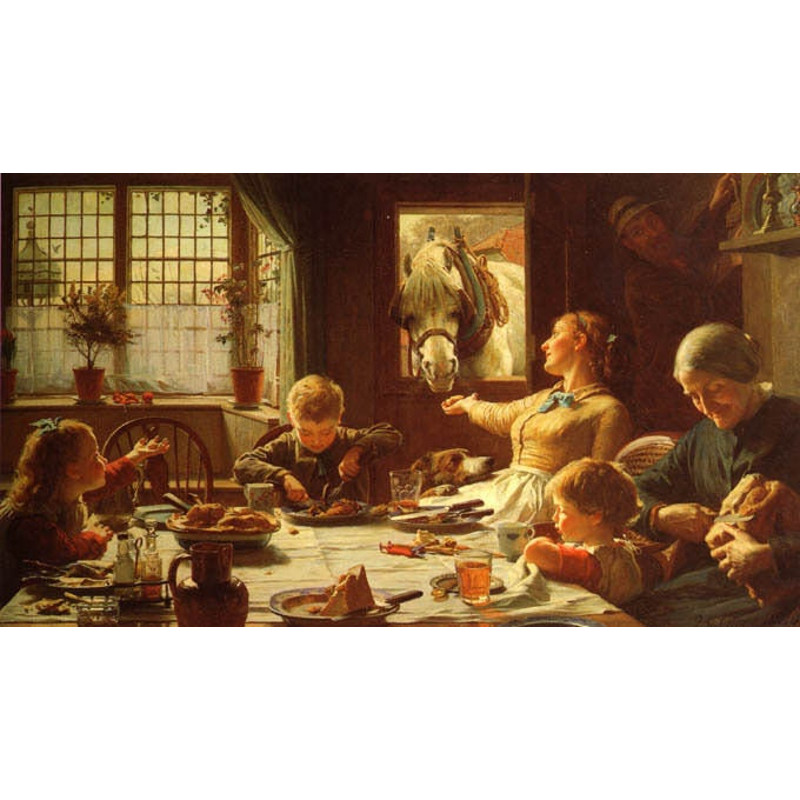 Horse One Of The Family Window Dinner Painting By Cotman On Canvas Repro Small.jpg