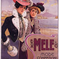 Mele Italian Women's Fashion Napoli Massino Mercato Italy Vintage Poster Repro