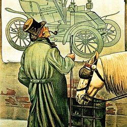 Italy Automobile Cicye Fratelli Marchand Piacenza Car Horse Vintage Poster Repro