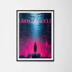 ghost in the shell movie poster anime scarlett johansson print manga poster geek gift