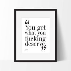 Joker Movie Quote Print Typography Print 8x10 on A4 Archival Matte Paper FREE DELIVERY