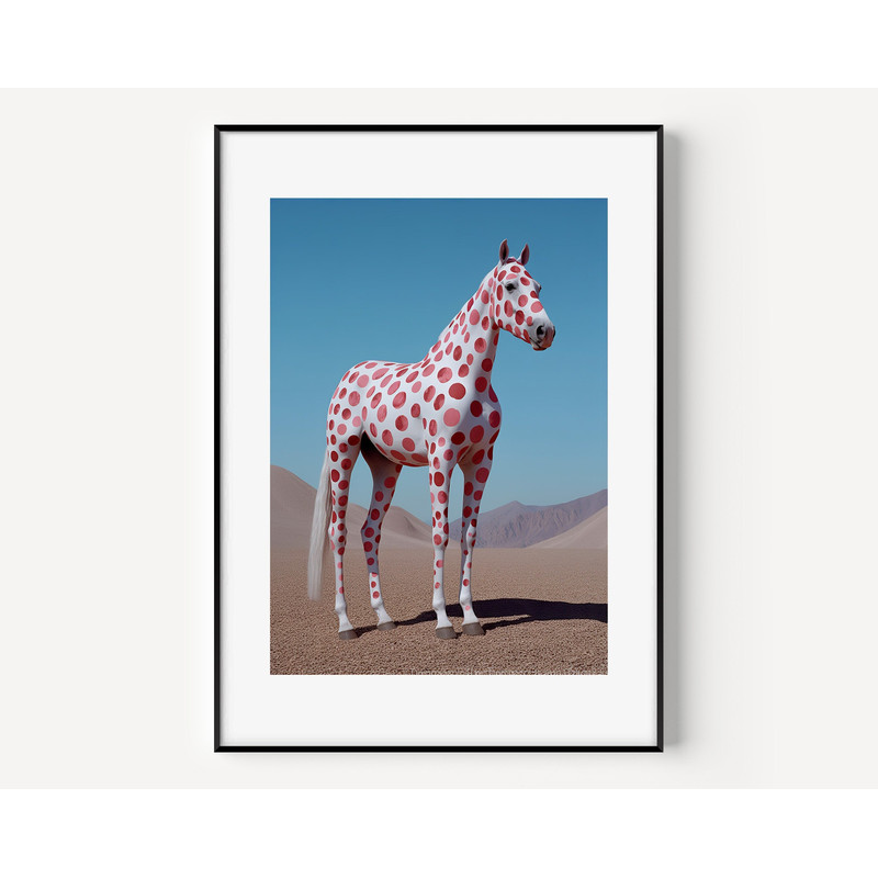 Horse Wall Art photography print Pink Horse Poster Nursery deco Kids Poster Horse Painting Animal Art for Horse Lovers.jpg