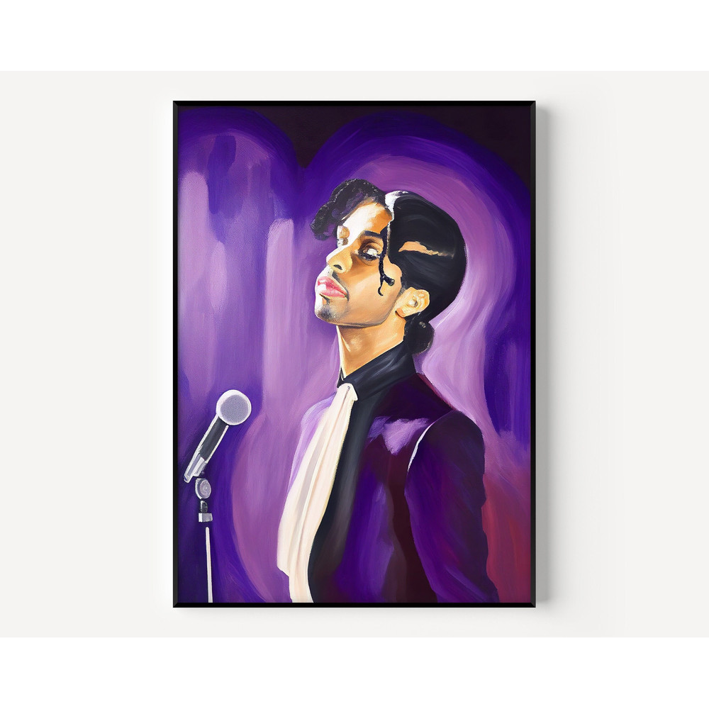 Prince Singing Wall Art Prince Print Famous Oil Painting Man Portrait Painting Vintage Oil Portrait Famous Poster for Fans.jpg