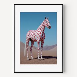 Horse Wall Art photography print Pink Horse Poster Nursery deco Kids Poster Horse Painting Animal Art for Horse Lovers