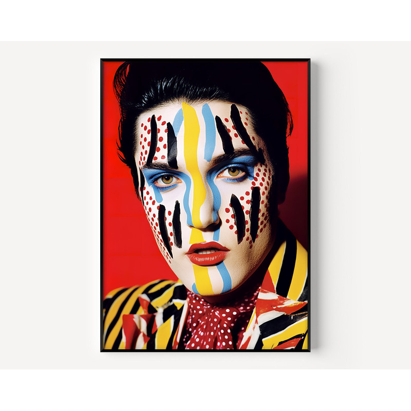 Elvis Wall Art Elvis Print Famous Photography Man Painting Vintage Photograph Portrait of Famous Colorful Poster of Man.jpg