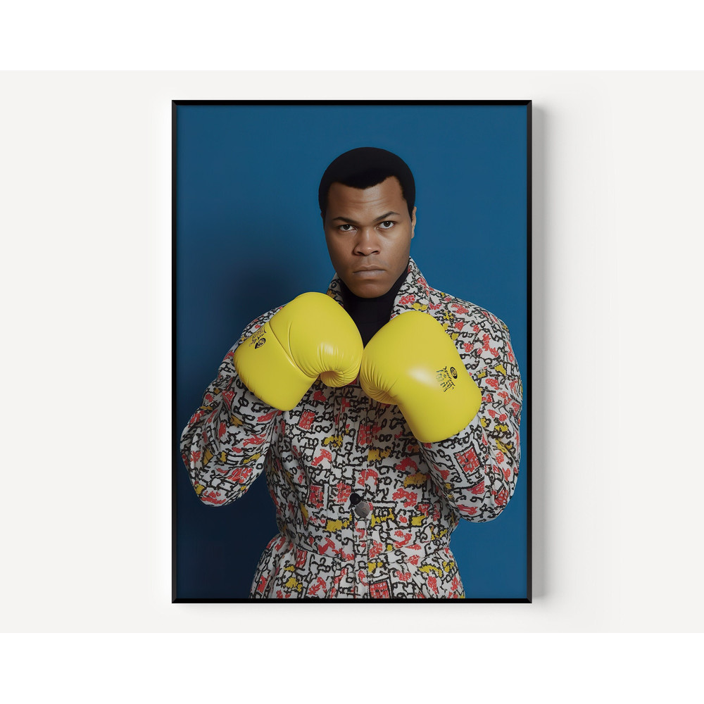 Muhammad Wall Art Ali Print Famous Photography Man Painting Vintage Photograph Portrait of Famous Colorful Poster of Man.jpg