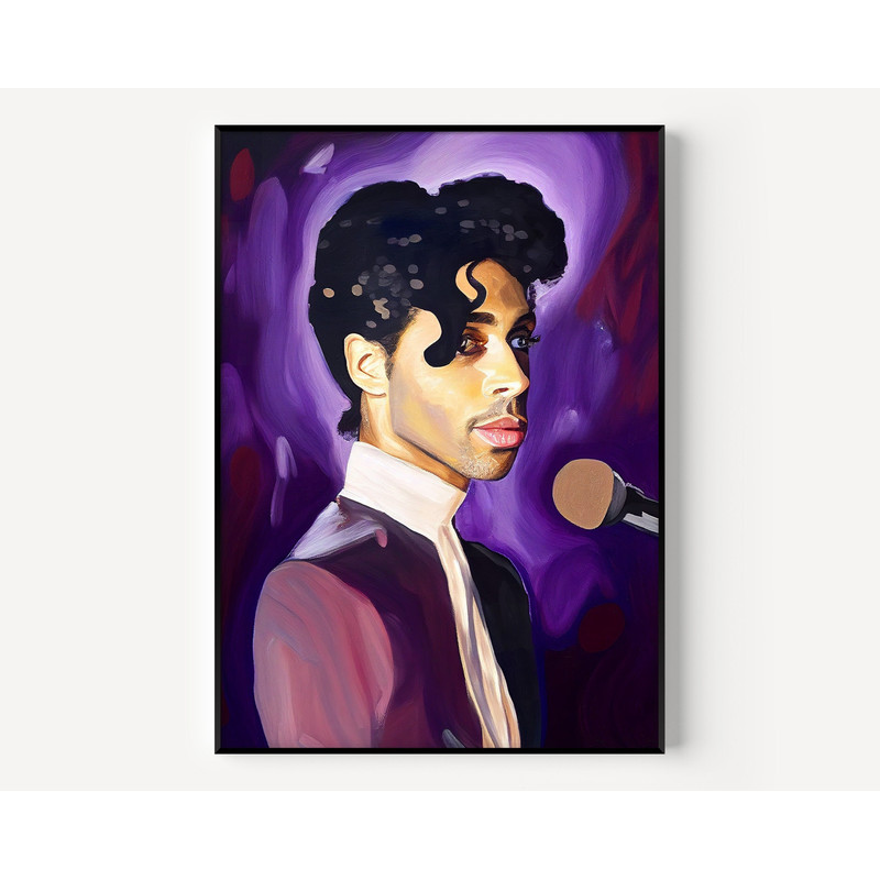 Prince Singing Wall Art Prince Print Famous Oil Painting Man Portrait Painting Vintage Oil Portrait Famous Poster for Fans-1.jpg