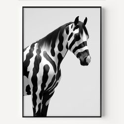 Horse Photography Wall Art Print Black and White Horse Poster Nursery deco Kids Posters Horse Painting Animal Art Horse