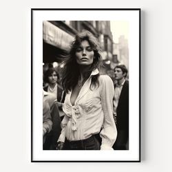 Jane Birkin Smoking Print, Fashion Black and White Wall Art, Vintage Print, Photography Prints, Museum Quality Photo Art
