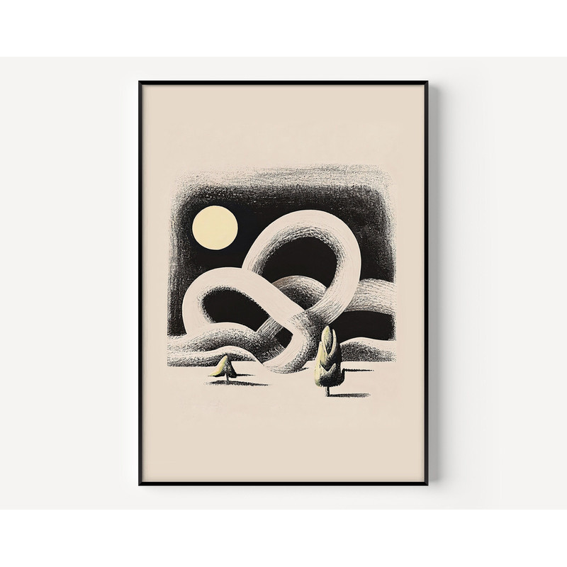 Abstract Black and White Digital Print Modern Wall Art Extra Large Painting Impressionist Art for Living Room abstract-wall-art.jpg