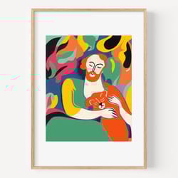 henri matisse man and cat print exhibition gallery wall art poster matisse multicolored prints abstract people prints ca