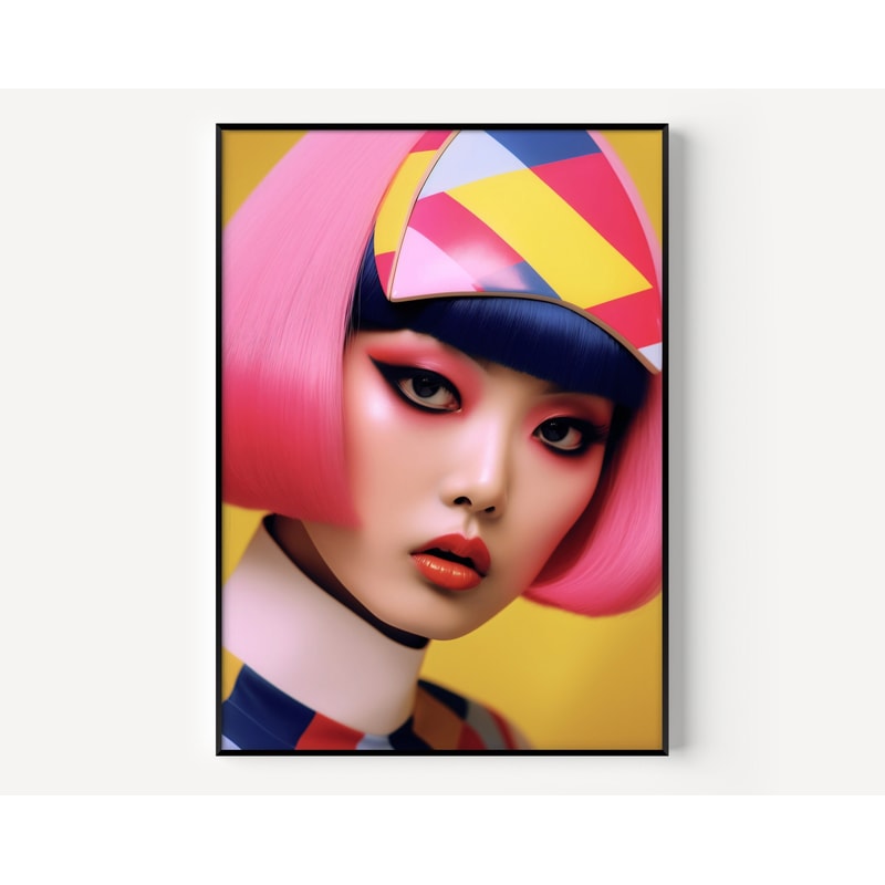 Pop Art Wall Art, Woman Print, Trendy Comic Pop Art Style, multicolored Print Decor, Hair Design Studio Print, artful Feminine Poster.jpg