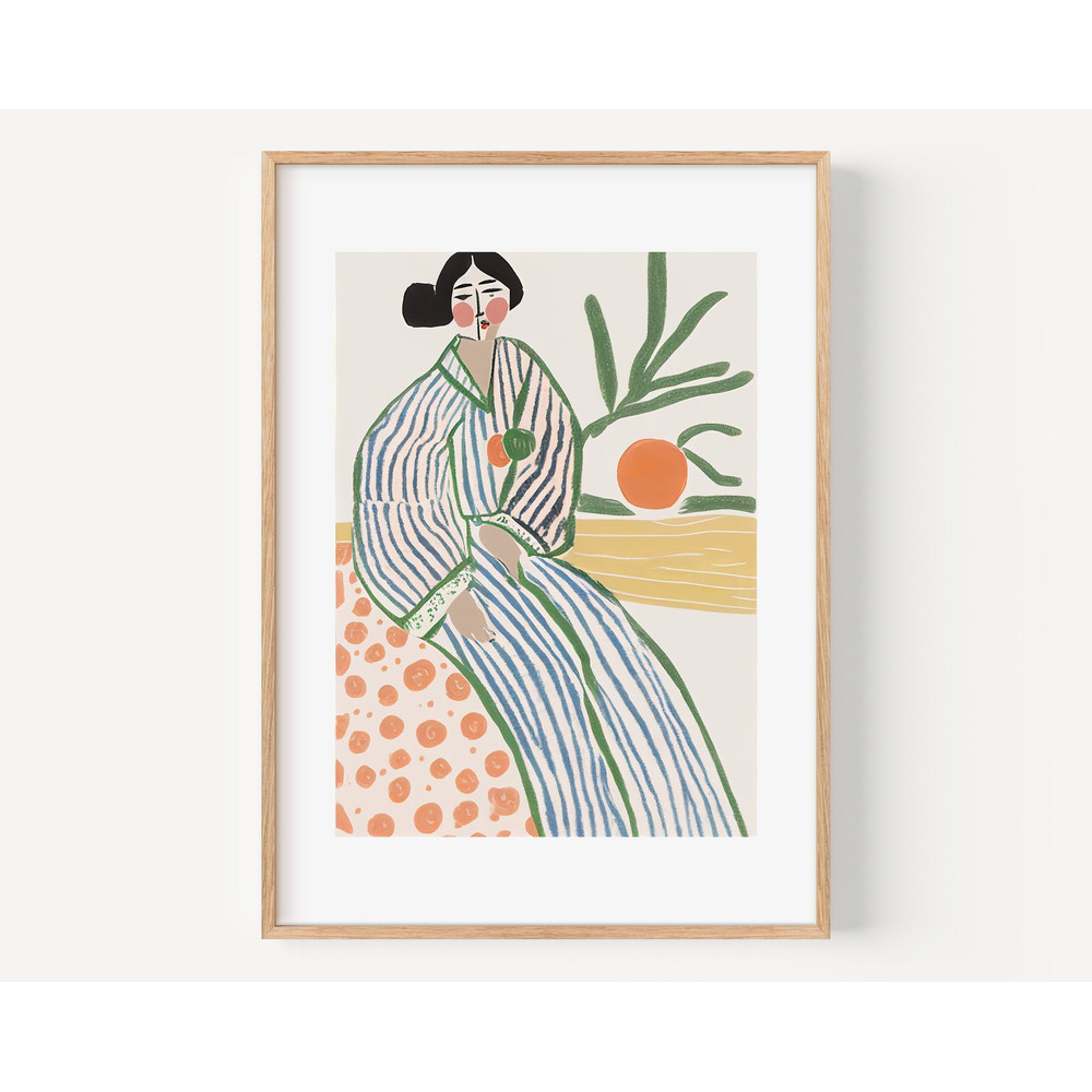 Sunset Poster with Women Multi Color Beach Seascape Painting Summer Wall Art Colorful Beach Print Beach House Decor Abstract Prints-2.jpg