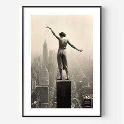 Black and White Woman Building Print, Fashion Prints, Women Photography, Female Model photography, Black People Wall Art