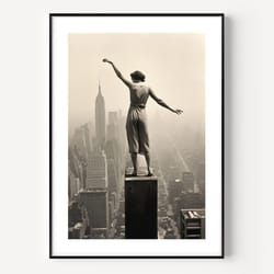black and white woman building print, fashion prints, women photography, female model photography, black people wall art