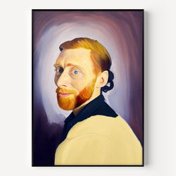 van gogh wall art van gogh with smile self portrait print famous oil painting man portrait painting vintage oil portrait