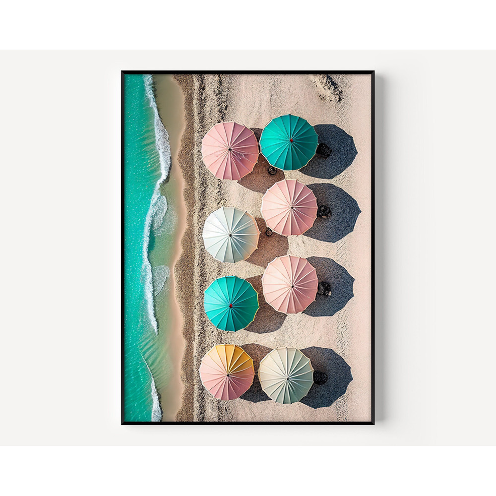 Summer Beach Print Photography Wall Art Large Ocean Beach Wall Art People on the Beach for Vacation Summer Wall Art Colorful Beach Print.jpg