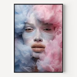 pop art wall art, woman print, comic pop art, cool make up colorful style, home print decor, woman wall art, lip wall de