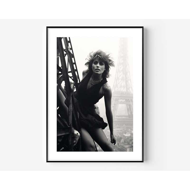 Tina Turner Eiffel Tower Print, Rip Tina Turner, Black And White Wall Art, Vintage Print, Tina Turner, Vintage Prints, Retro Music Poster-2.jpg