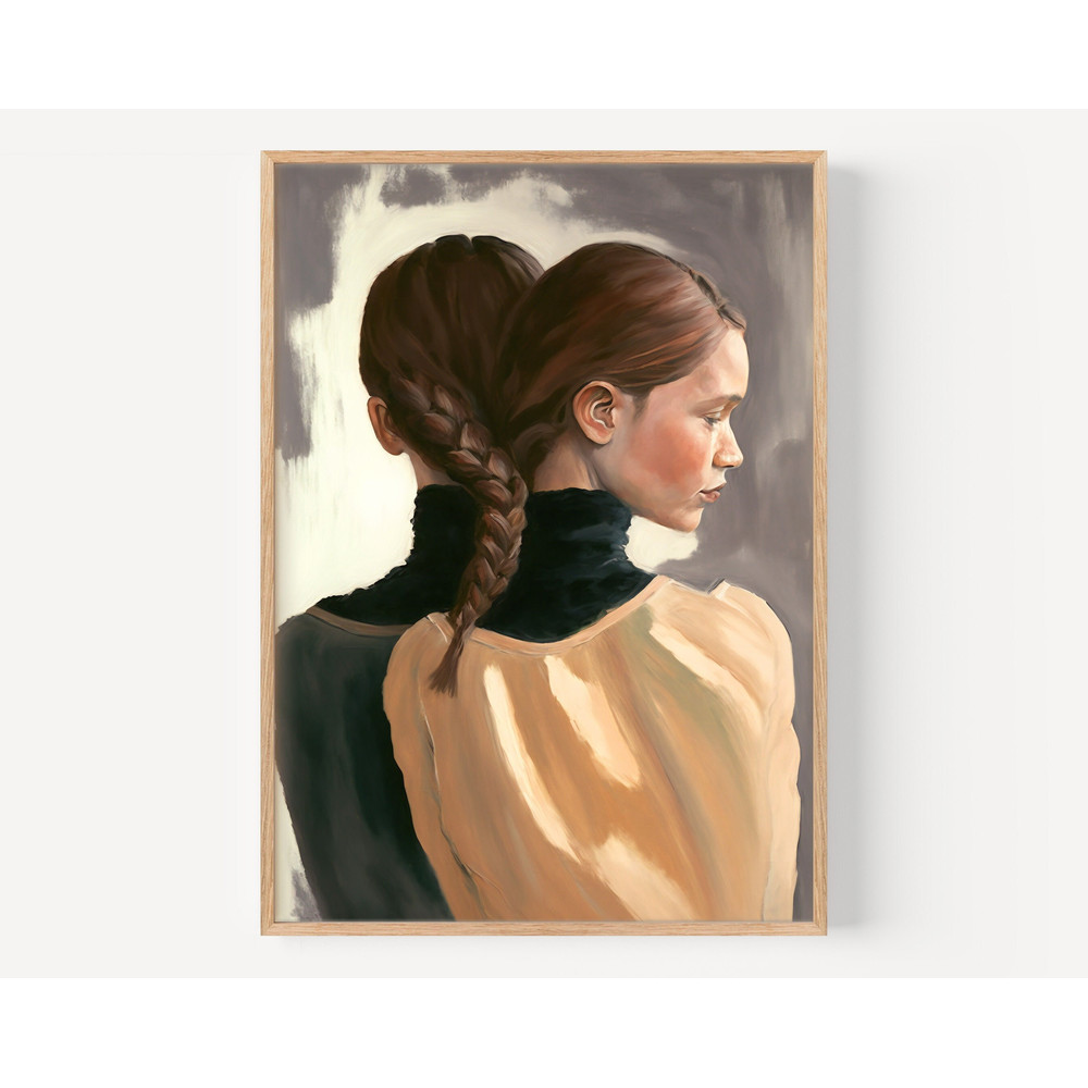 Vintage Gallery Wall Female Portrait Friendship Poster Girls Gift Best Friend Portrait Birthday Gift For Her Feminism Poster, Creative Gift.jpg