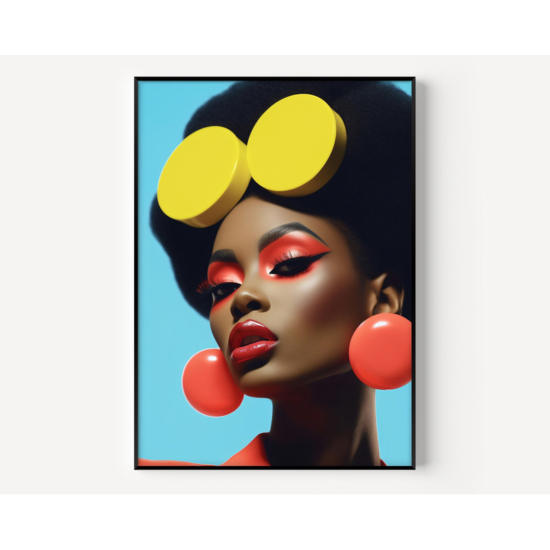 Retro Comic Style Pop Art Girls, Pop Model Art, Woman Print, Trendy Pop Style,multicolored Print, Artful Feminine Poster, hair studio decore.jpg