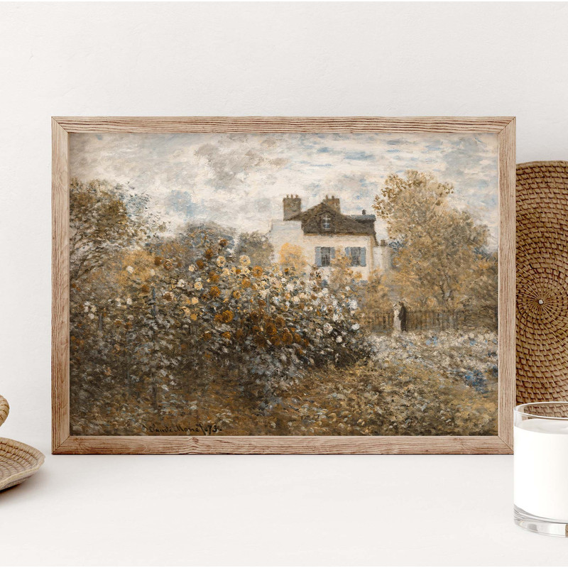 Vintage Living Room Garden Painting Poster, Landscape Print, Flowers Art Poster, Claude Monet art, Wildflower Field Poster PS0319.jpg