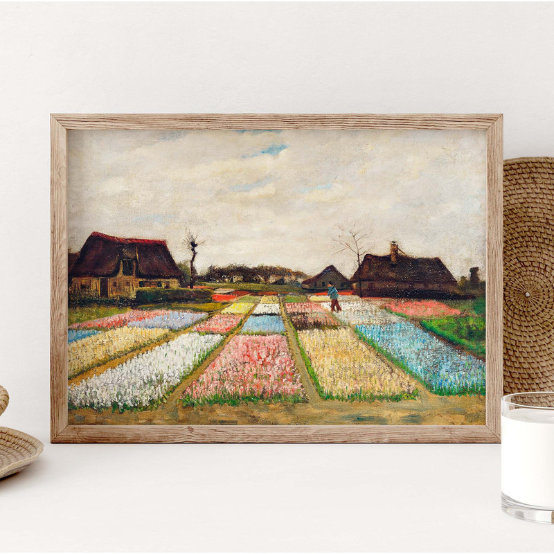 Vincent Van Gogh's Garden Poster, Vintage Flower Beds in Holland Poster, Cottage Art, Botanical Print, Village Home decor Poster PS0314.jpg