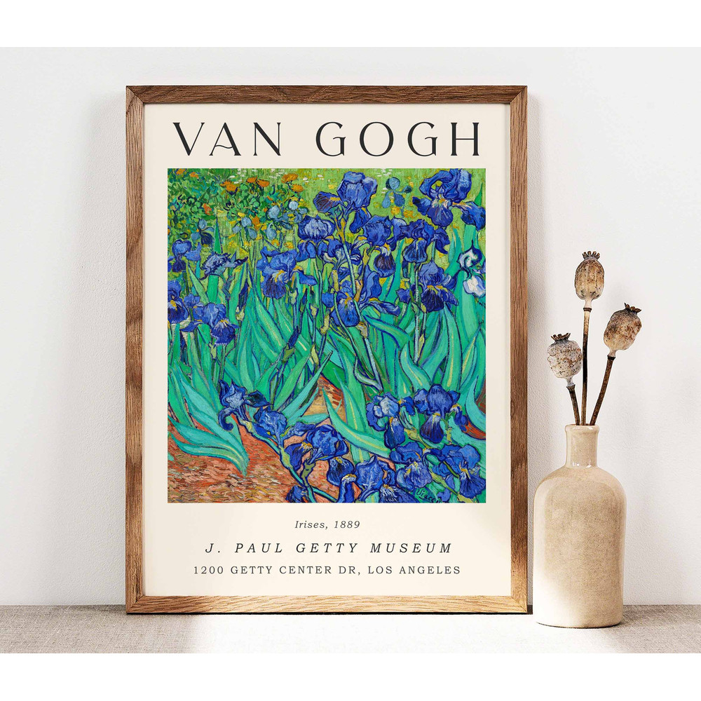 Vincent Van Gogh Irises Poster, Van Gogh Irises Print, Landscape, Van Gogh Flowers, Botanical poster, Van Gogh Reproduction Poster PS0196.jpg