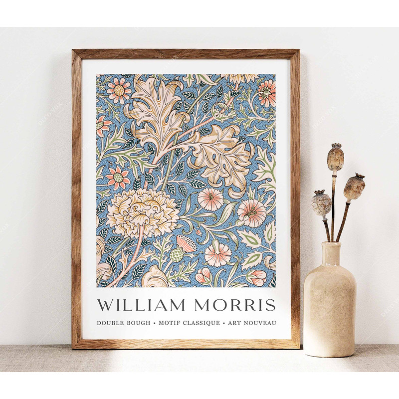 William Morris Print, Morris Poster, Garden Flowers Art, Double Bough Print, Vintage Floral Art, Wall Art Gift Idea Art Print Decor PS0458.jpg