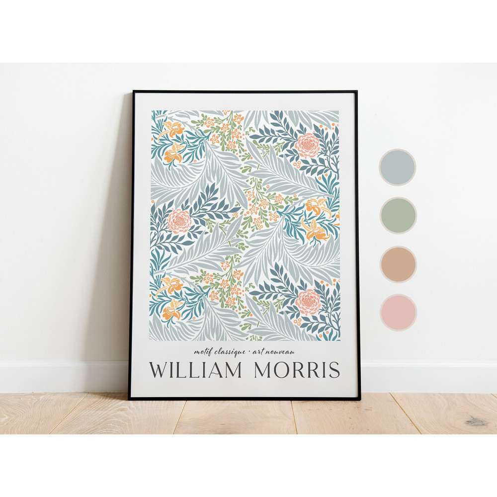William Morris Print, Floral Wall Art, Flower Print, Botanical Wall Art, Morris Exhibition Poster, Modern Living Decor, Vintage Flowers Art-1.jpg