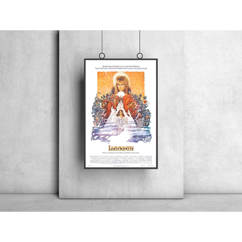 1986 Labyrinth Movie Poster, Vintage Musical Fantasy Film Print, David Bowie Art, Labyrinth Art, Labyrinth Print, Movie Poster Art.jpg