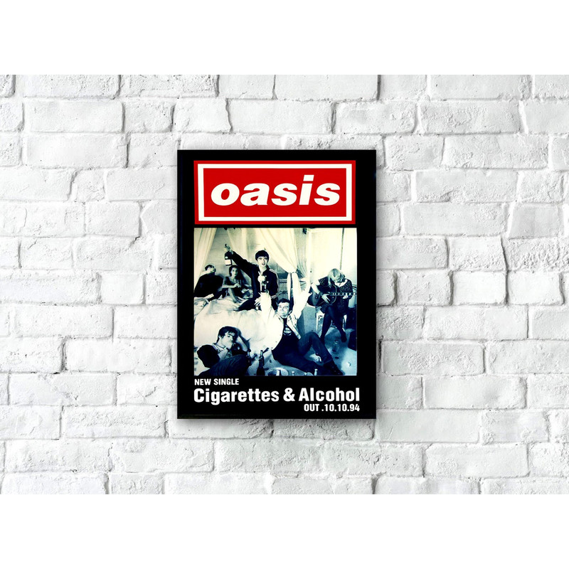 OASIS Cigarettes and Alcohol Promo Poster, Noel Gallagher, Vintage Music Poster, Vintage English Rock Band, Music Room Decor, Pop Art.jpg