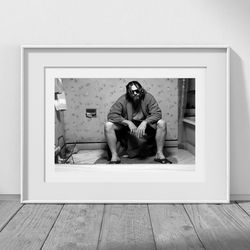 big lebowski black and white poster - the dude poster, funny bathroom art print, funny gift, funny poster printable, fun