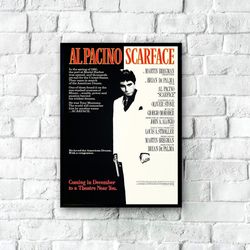 scarface movie poster, vintage movie poster, vintage film art, classic movie poster, retro movie poster, movie poster wa