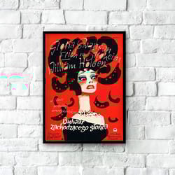 1950s sunset boulevard movie poster, vintage movie poster, classic movie print, movie wall art, printable movie poster,