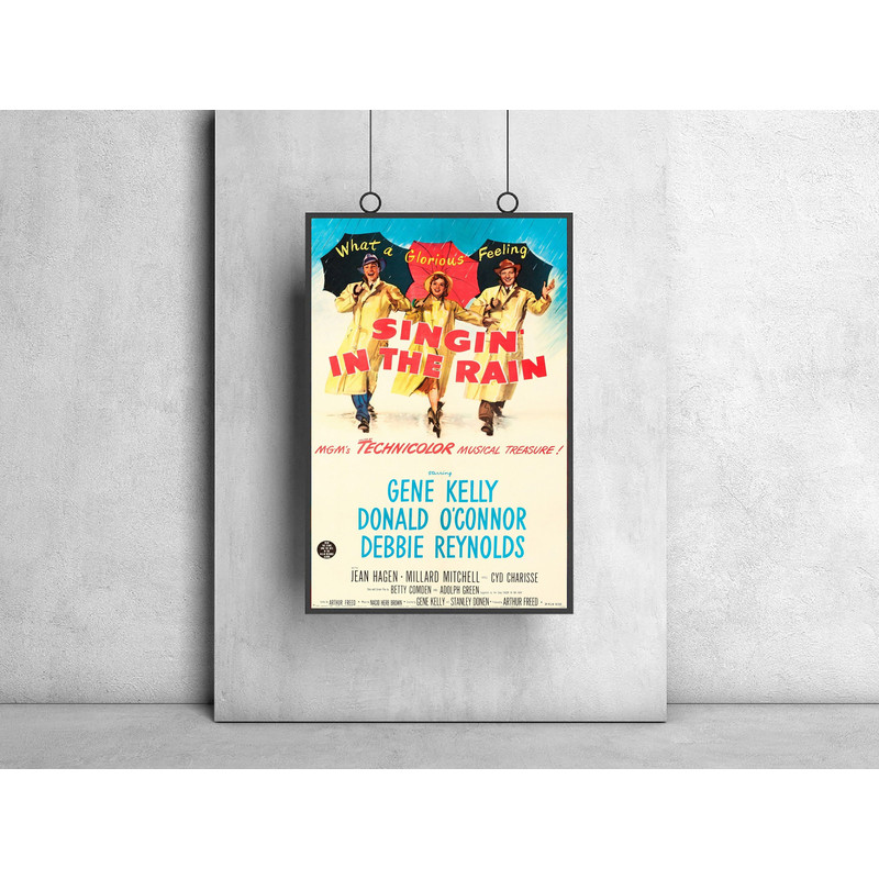Singing In The Rain Movie Poster, Vintage Movie Poster, Vintage Film Art, Classic Movie Poster, Retro Movie Poster, Movie Poster Wall Art.jpg