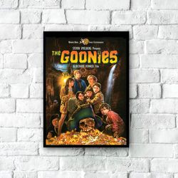 the goonies movie poster, vintage movie poster, vintage film art, classic film poster, retro movie poster, printable fil
