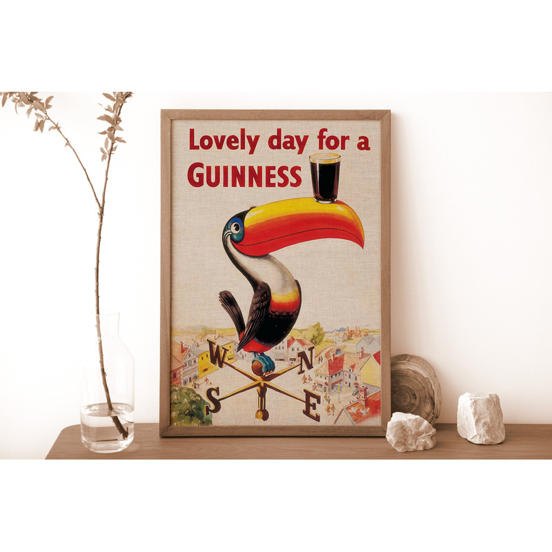 Vintage Guinness Alcohol Poster, Vintage Alcohol Poster, Original Vintage Drink Poster, Original Vintage Advertising Poster, Alcohol Decor.jpg