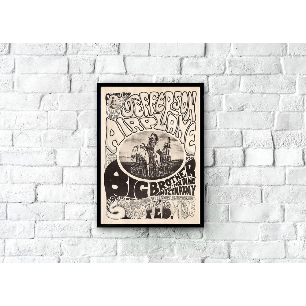 1966 Jefferson Airplane Poster - A Tribal Stomp, Bob Cohen's Last, Greatest Family Dog Concert Poster, Psychedelic Poster, Poster Downloads.jpg