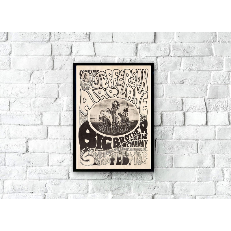1966 Jefferson Airplane Poster - A Tribal Stomp, Bob Cohen's Last, Greatest Family Dog Concert Poster, Psychedelic Poster, Poster Downloads.jpg