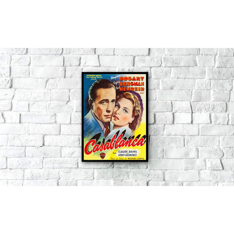 Casablanca Movie Poster, Vintage Movie Poster Print, Vintage Film Art, Classic Movie Art, Classic Movie Poster, Retro Movie Poster, 4 Sizes.jpg