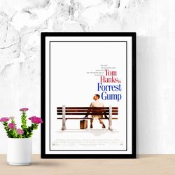 forrest gump movie poster, vintage movie poster, vintage film art, classic film poster, retro movie poster, poster wall