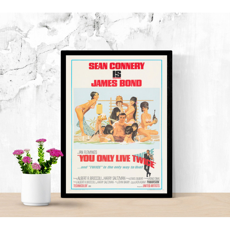 James Bond OO7 Movie Poster, You Only Live Twice, Vintage Movie Poster, Vintage Film Art, Classic Movie Poster, Retro Movie Poster, 4 Sizes.jpg