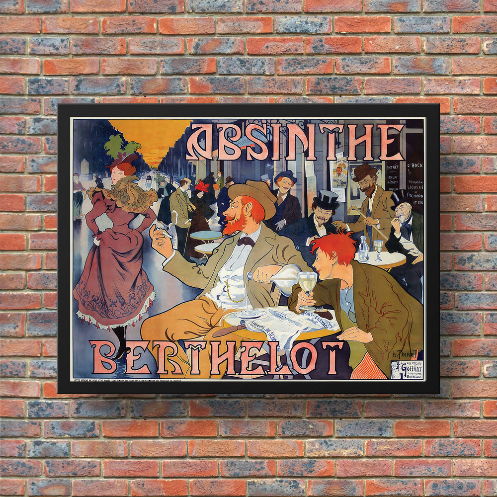 Absinthe Berthelot by Henri Thiriet Poster, Vintage Alcohol Poster, Bar Wall Art, Kitchen Decor, Cocktail Wall Art, Bar Decor, Alcohol Decor.jpg