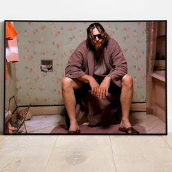 big lebowski movie poster - the dude poster, funny bathroom art print, funny gift, funny poster printable, funny gift fo