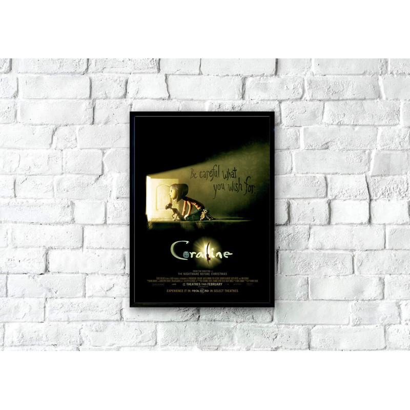 Coraline Movie Poster, Movie Poster Art, Vintage Film Art, Classic Movie Poster, Retro Movie Poster, Movie Wall Art, Wall Art Movie, 4 Sizes.jpg