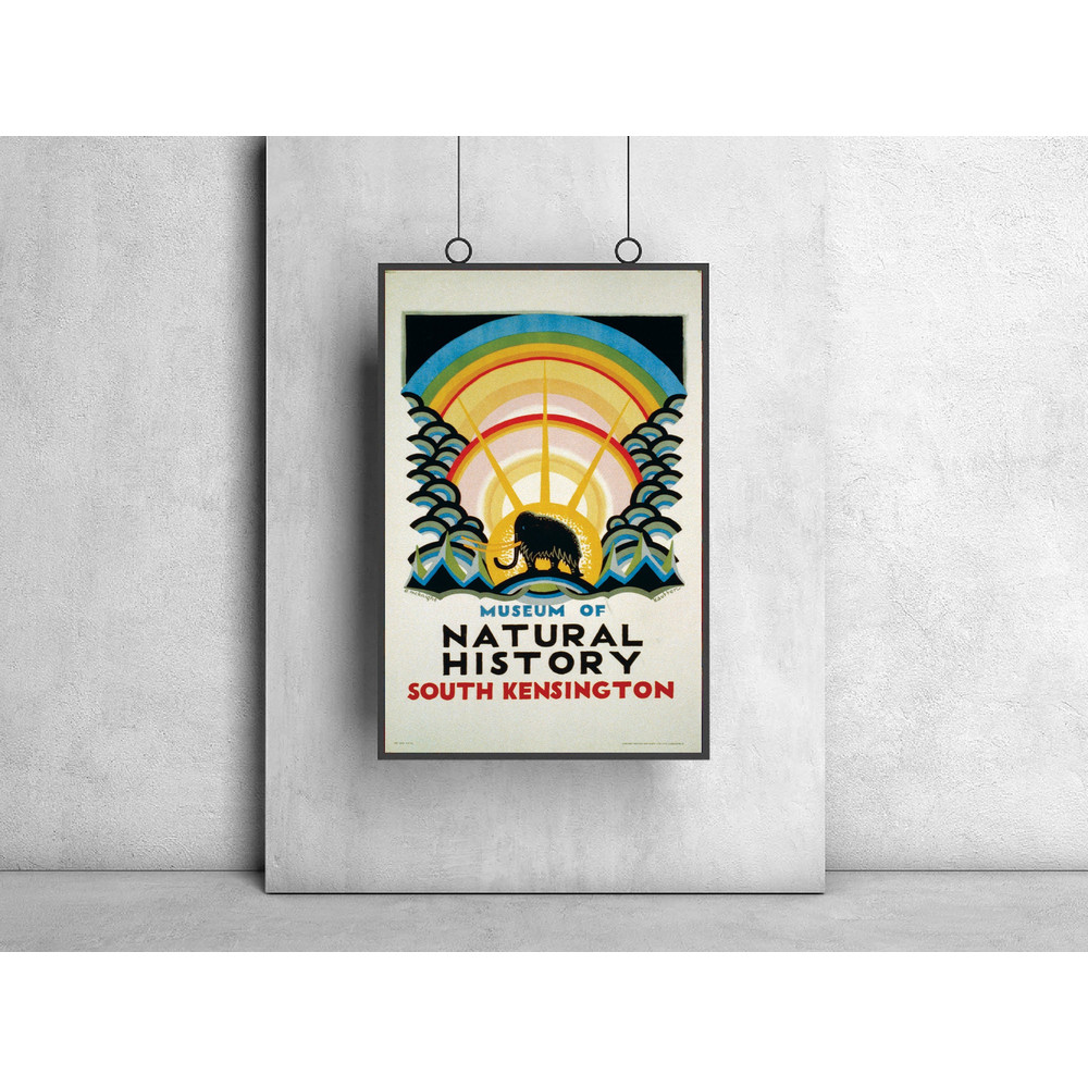 London Underground 1923 Museum of Natural History Poster, UK Vintage Travel Print, Printable WallArt, London Travel Print, UK Poster 4 Sizes.jpg