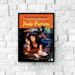 pulp fiction movie poster, vintage movie poster, vintage film art, classic film poster, retro movie poster, film poster