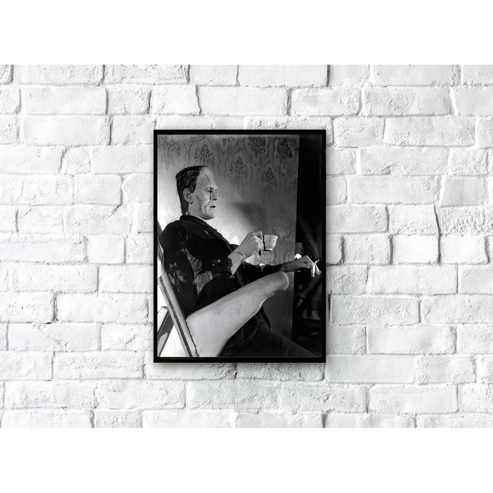 Weird Vintage Frankenstein Photo, Black and White Boris Karloff Photo , Frankenstein Print, Vintage Halloween, Frankenstein Poster Printable.jpg