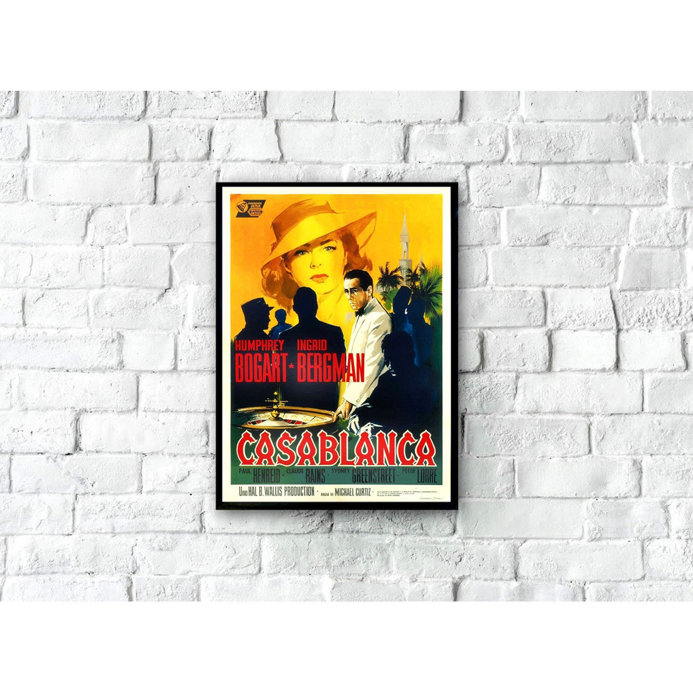 Casablanca Movie Poster 1942, Italian Casablanca Movie Poster, Vintage Movie Poster Print, Vintage Film Art, Classic Movie Art, Film Poster-1.jpg